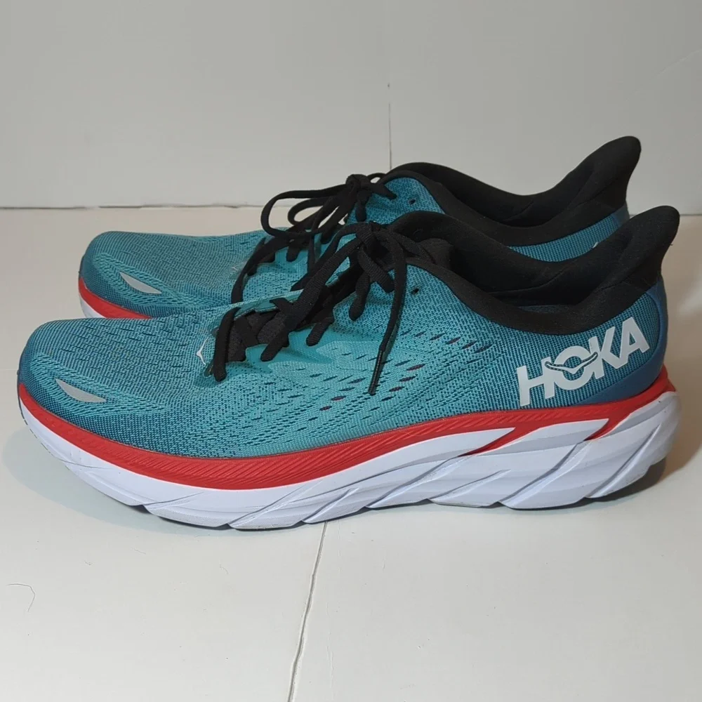 Hoka One One Clifton 8 Men's Real Teal, Aquarelle 1119393 RTAR size 13d - Picture 2 of 15